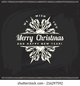 christmas vintage typography happy elements logo holiday xmas vintage chalk text logotype on a blackboard christmas vintage typography happy elements logo holiday satisfied classic vacation star frost