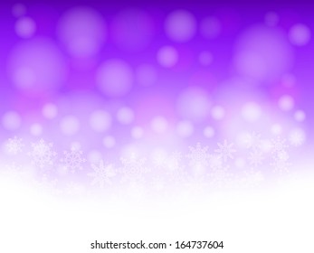 Christmas violet background with snowflakes