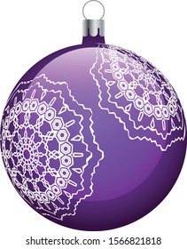 Christmas violet ball with snowflake