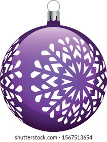 Christmas violet decoration with snowflake