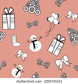 Fondo de fondo de fondo de papel de Navidad sin problemas. tela de papel envolvente Navidad sin fisuras.