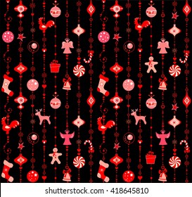 Christmas wallpaper with funny red pattern