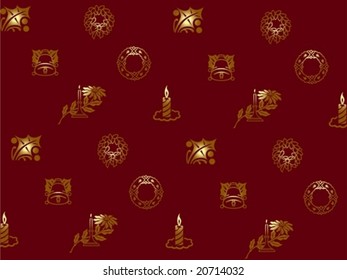 Christmas wallpaper with holiday elements, set 2. Vector