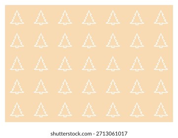 Christmas wallpaper : The shape of white Christmas tree in a soft brown background 