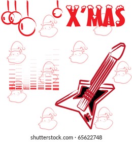 christmas wallpaper that decorated with guitar and music