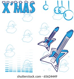 christmas wallpaper that decorated with guitar and music
