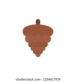 Christmas walnut. Simple hand drawn color element illustration. Christmas walnut outline symbol design from Christmas set