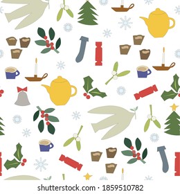 Christmas warm cozy background .Vector illustration