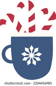 Nochebuena bebidas calientes cacao y café vector en fondo blanco transparente	
