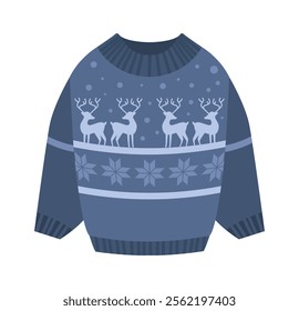 Christmas warm knitted sweater vector illustration