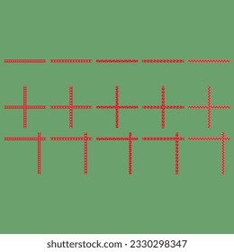 Christmas washi tapes. Vector set of colored scotch lines