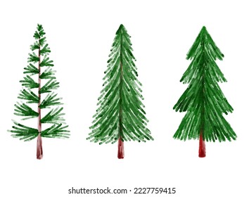 Illustration de Noël Pine Tree à l'aquarelle