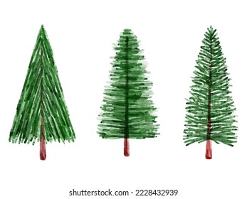 Illustration de Noël Pine Tree à l'aquarelle