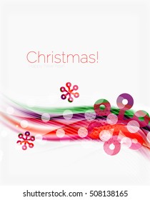 Abstrakter Hintergrund der Weihnachtswelle, Kurve mit Schneeflocken