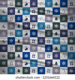 Christmas waving quarter pattern template