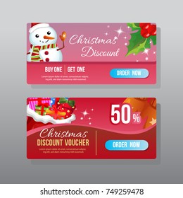 christmas web banner with snow man