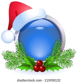 Christmas web button with santa cap