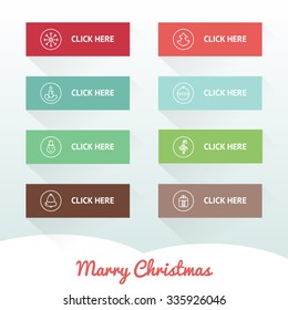 Christmas web buttons with icons