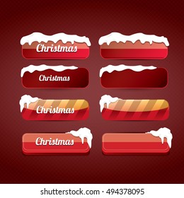 Christmas web buttons set. winter web buttons collection