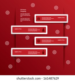 Christmas web or infographic elements in white frames with 3d effect. Eps10 vector illustration.