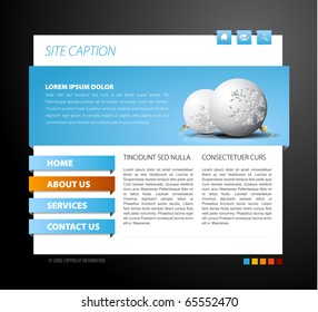 Christmas web page template - with 3d navigation items