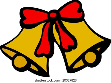 christmas or wedding bells with ribbon