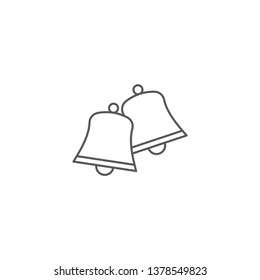 Christmas or wedding bells with vector con in a flat design isolated on white