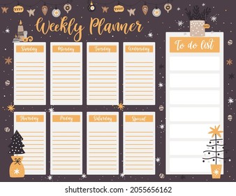 11,043 Christmas weekly planner Images, Stock Photos & Vectors ...