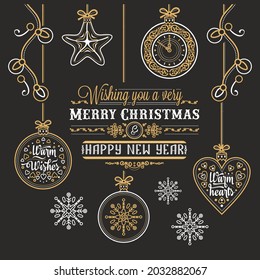 Christmas Weihnachten Noel Christmas Christmas Garland Happy Christmas vector greeting card