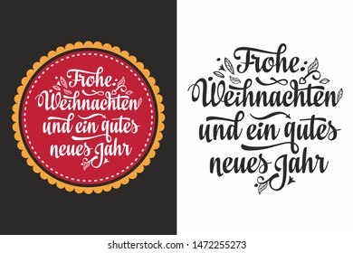 Christmas. Weihnachten. Noel. German Christmas in different languages. Deutsche holiday Weihnachtsfest - Frohe Weihnachten, neue Jahr, Neujahrstag. Xmas greeting card Weihnachtskarte. German lettering