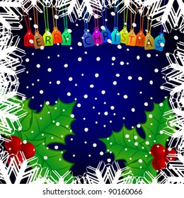christmas welcome card, abstract vector art illustration