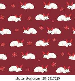 Christmas west highland white terrier seamless vector pattern