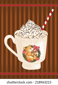 Christmas whipped cream hot coffee 