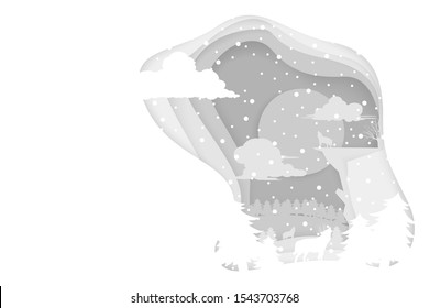 Christmas White Backgrounds Papercut Out Style. Trendy, simple, modern White Backgrounds. Vector file with eps10