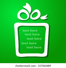 Christmas white box with bow and place for text