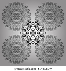 Christmas white doodles snowflake. White snowflakes on white background. Winter snow texture wallpaper. Symbol holiday, New Year celebration vector pattern with elements.