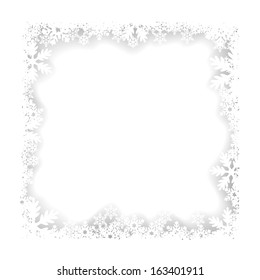 Christmas white frame of snowflakes