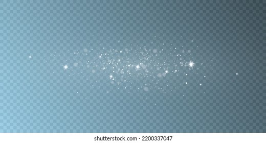 Efecto de brillo blanco navideño, resplandor, explosión, chispas, brillantes, chispas y estrellas en un fondo transparente.