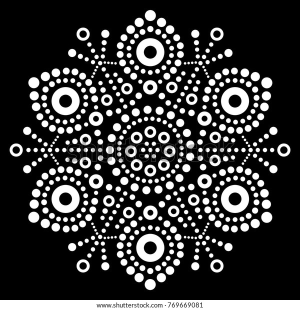 Christmas White Snowflake Dot Art Vector Stock Vector (Royalty Free ...