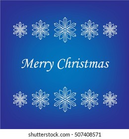 Christmas white vector snowflakes on a blue background