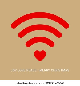 Christmas Wifi Heart greeting card template