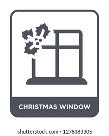 christmas window icon vector on white background, christmas window trendy filled icons from Christmas collection, christmas window vector illustration