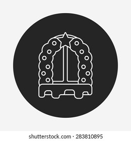 Christmas window line icon
