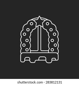 Christmas window line icon