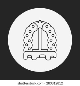 Christmas window line icon