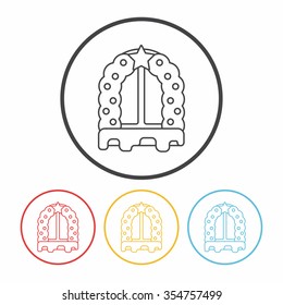 Christmas window line icon