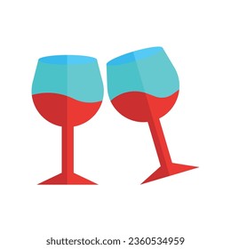 Christmas Wine Glass Flat Icon