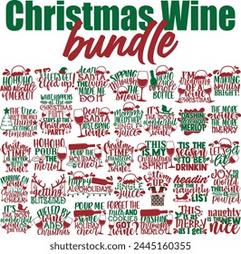 Christmas Wine Vector Designs Bundle