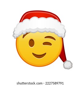 Christmas winking face Large size of yellow emoji smile