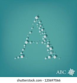 Christmas and winter abc with snowflakes-A